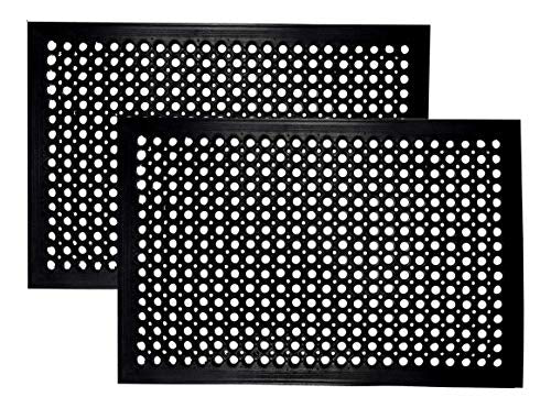 Anti Fatigue Rubber Mat - 2 Pack 24x36 inches Entryway Doormat - size: 2 Pack - 24 x 36 Inches