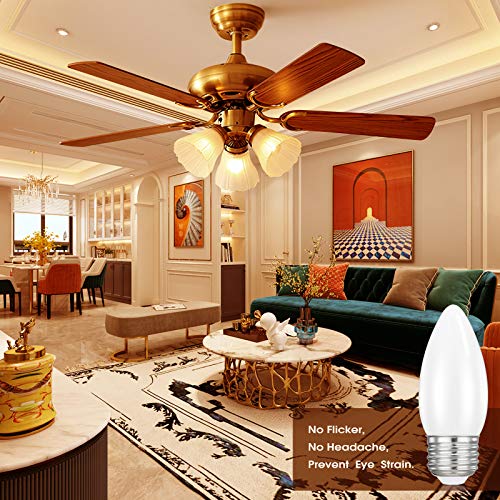 HOLA E26 LED Candelabra Chandelier Light Bulb Dimmable, 2700K 4.5W 6 Pack - color: Warm E26-2700k