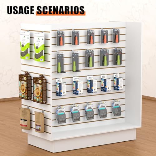49.5”W x 24”D x 54”H - Retail Slat wall Gondola Display with 3” Slatwall Units，White Versatile H-Unit Slatwall Display Stand - color: White