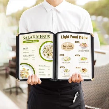 4 Pcs 8.5 X 11 Inch Restaurant Menu Covers, 6 Page 12 View