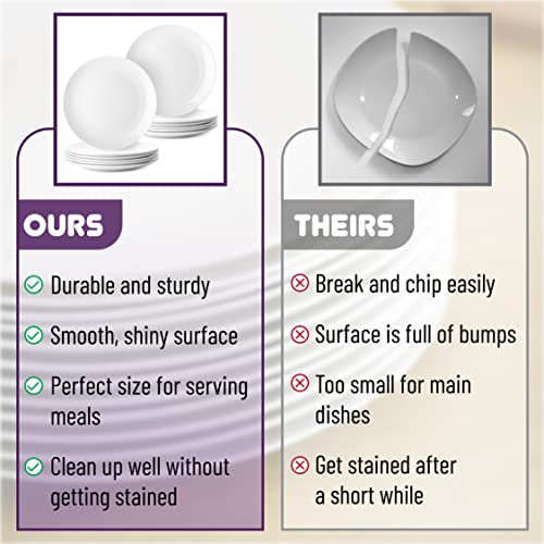 BTaT- White Dinner Plates, 10.5 inch, Set of 12, Restaurant Dishes, White Porcelain Dinner Plates - color: White, size: 10.5 inch, Set of 12