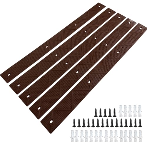 Non Slip Stair Treads for Outdoor Wooden Steps Decking & Slippery Ramp - color: Coffee