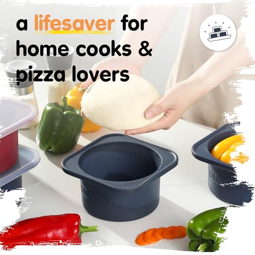 PLUS 1000ml Pizza Dough Proofing Containers, 2-Pack, Blueberry - color: Blueberry