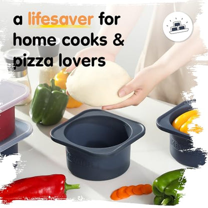 PLUS 1000ml Pizza Dough Proofing Containers, 2-Pack, Blueberry - color: Blueberry