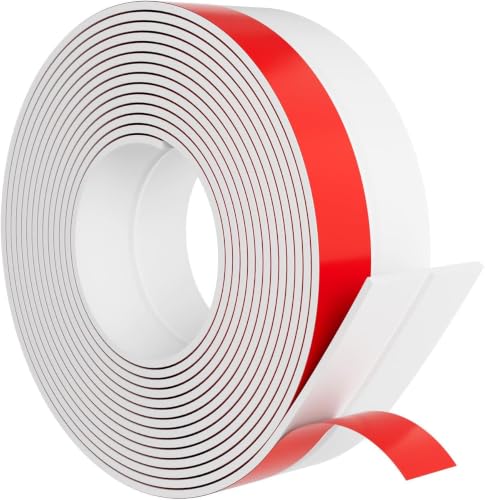 Elvone Weather Stripping Door Seal, 36ft Adhesive Silicone Strip, White - color: White, size: 36ft x 1 in