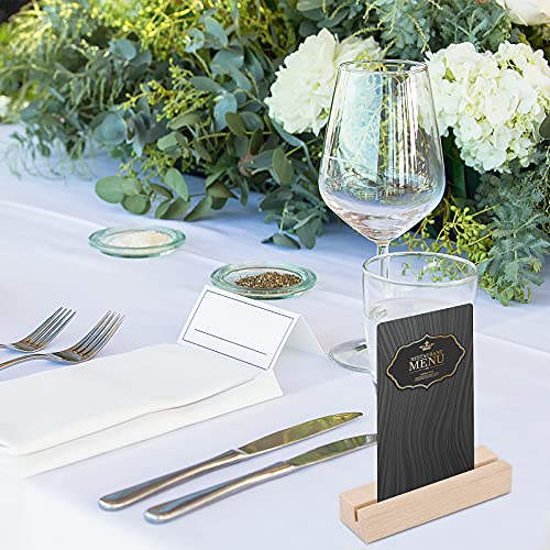 8 Pieces Wood Place Card Holders Table Number Holders Rustic Number Stands for Wedding Party Table Decoration