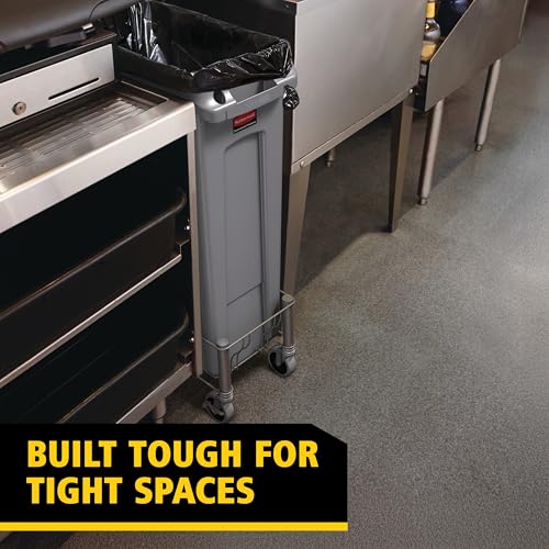 Rubbermaid Commercial Products Slim Jim Trash Can, Gray, 23-Gallon - color: Gray, size: 23 Gal