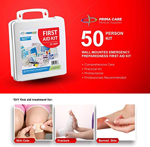 Primacare KC-50PP 50 Person Large Emergency Preparedness First Aid Kit for Home, School and Office, Wall Mounted - size: 50 Person Kit