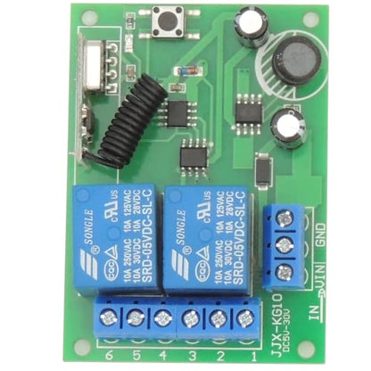 DieseRC 433Mhz Universal Wireless Remote Control Switch Secure Radio Frequency DC 6V 12V 24V 30V 10A 2 Channels Relay Receiver Board and 2 Transmitters with 4 Keys - color: 4 Buttons