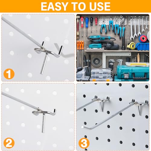 Shimeyao 100 Pcs Peg Board Hooks Stainless Steel Pegs,6 Inch,Silver - color: Silver, size: 6 Inch