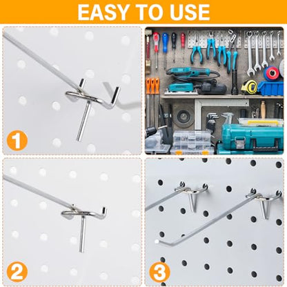 Shimeyao 100 Pcs Peg Board Hooks Stainless Steel Pegs,6 Inch,Silver - color: Silver, size: 6 Inch