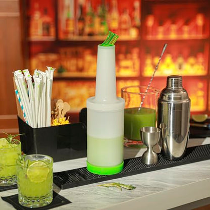 Restaurantware 1 qt Green Plastic Quick Pour Storage Container Bottle - color: Green, size: 32 Ounces