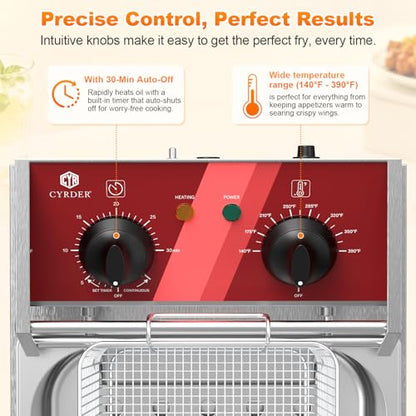 Commercial Electric Fryer with Timer 10L /10.5QT UL-Certified 1500W