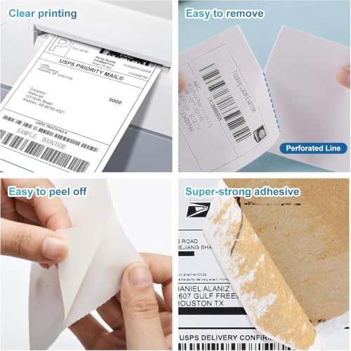 9527 Product 4" x 6" Zebra Fanfold Direct Thermal Shipping Labels,2 Stacks, 4000 Labels White, Perforated (2,000 Label per Stack) - color: White, size: 2 Stacks | 4000 Labels