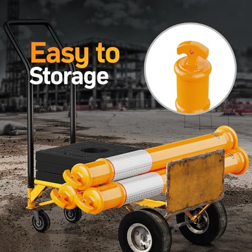 BATTIFE 45 Inch Traffic Cones Delineator Posts with Base Yellow 3 Pcs - color: Yellow