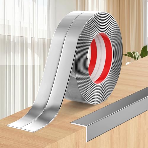 Wall Corner Protector Peel and Stick Corner Trim Molding - color: Silver, size: 0.8 In x 20 Ft