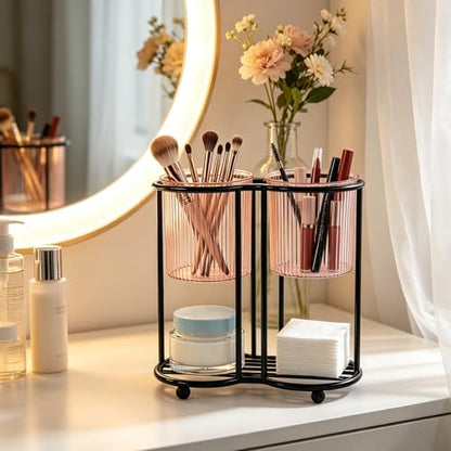 2 Row Black Cup Dispenser for Bathroom Metal Mouthwash Cup Holder - color: Black, size: 2 ROW