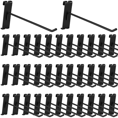 20Pcs Gridwall Hooks, Metal Grid Panel Hanging Peg Hooks, Grid Wall Accessory for Clothes Storage, Home Organization, Retail Display (Black, 8"/20Cm) - color: Black, size: 8"/20Cm