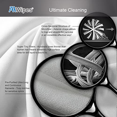 AAwipes Cleanroom Microfiber Wipes 4"x4" Knitted Superfine (400 Counts/Bag, 180gsm, Polyester-Polyamide, #MF18004) High-End Lint Free Cloths for Fiber Optics, Laser Sealed Edge, Class 100 Cloths - size: 4"X4" 400 Wipes
