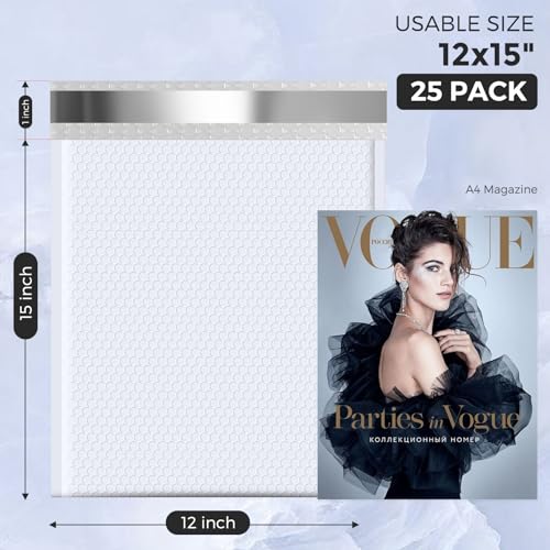Metronic Large Bubble Mailers 12x15 Inch 120PC Padded Envelopes White - color: White, size: 12x15" 120PC