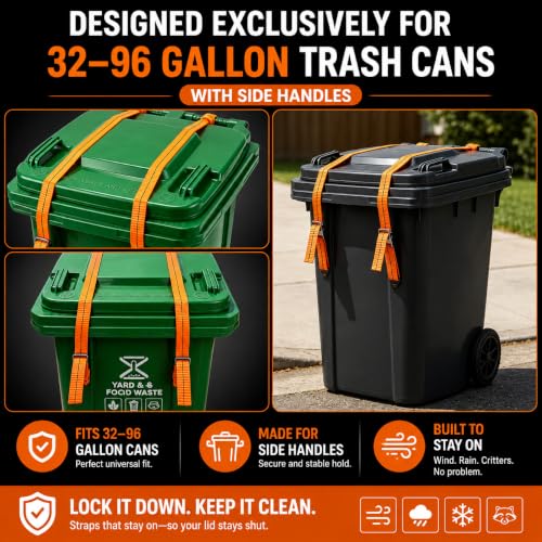 Bear Trash Can Lock Straps - Stop Trash Raids & Morning Mess
