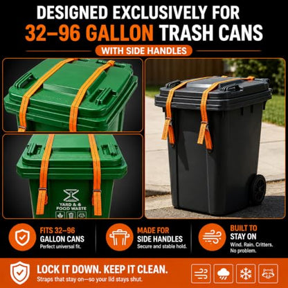 Bear Trash Can Lock Straps - Stop Trash Raids & Morning Mess