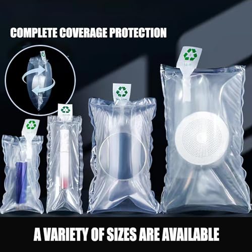 MIUPOO Clear Plastic Inflatable Air Packaging Protector Bag with Free Pump, Air Cushion Blocking Packaging Bag, 4x8 Inches, 200 Pieces - size: 4x8×200 Inches