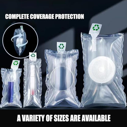 Miupoo Packaging Air Bags,Clear Plastic Inflatable Air Packaging Protector Bag with Free Pump Cushion,Air Cushion Blocking Packaging Bag,10x12 Inches,100 Pieces - size: 10x12×100 Inches
