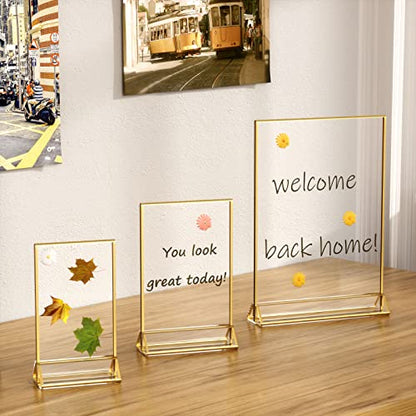 NIUBEE 5x7 Acrylic Sign Holder, Picture Frame, Wedding Table Numbers, 6pack - size: 5x7", style: Vertical