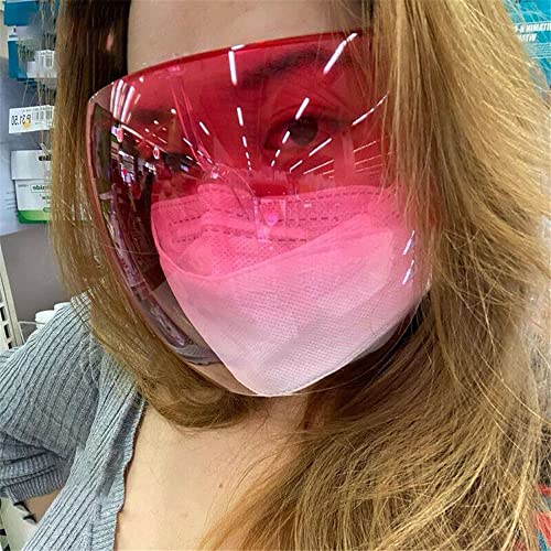 FEISEDY Full Face Shield Sunglasses – Anti-Fog UV400 Mirror Visor - color: 007 Gradient Pink