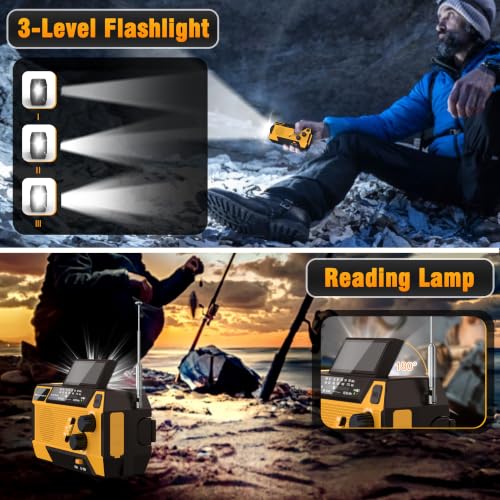 RunningSnail Hand Crank Emergency Radio with 3 Built-in Cable for Hurricane