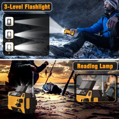 RunningSnail Hand Crank Emergency Radio with 3 Built-in Cable for Hurricane