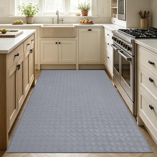Kitchen Mats and Rugs Cushioned Anti-Fatigue, 35.4" x 59.1", Gray - color: Grey, size: 59.1"L x 35.4"W x 0.4"Th
