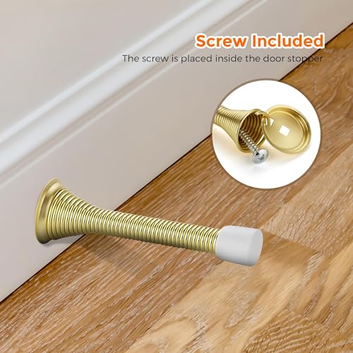 Ravinte Door Stoppers, 48 Pack Gold Spring Door Stops with Rubber Bumper - color: Gold