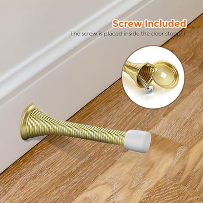 Ravinte Door Stoppers, 48 Pack Gold Spring Door Stops with Rubber Bumper - color: Gold