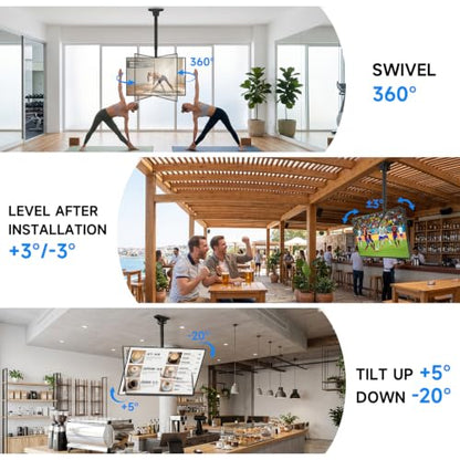 Rfiver Ceiling TV Mount for 32-70 inch TVs, Sloped Ceiling Mount TV Bracket - style: Single
