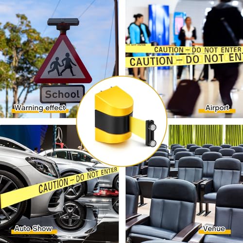 Barydat 1 Pieces 16.4 ft Retractable Barrier, Caution Do Not Enter, Yellow - color: Yellow, size: Caution Do Not Enter