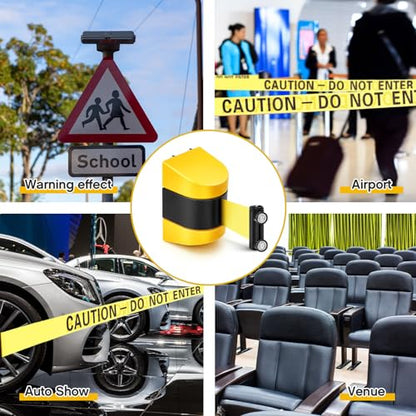 Barydat 1 Pieces 16.4 ft Retractable Barrier, Caution Do Not Enter, Yellow - color: Yellow, size: Caution Do Not Enter