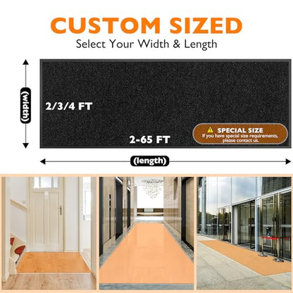 koloko 2ft x 5ft Durable Dirt Trapper Front Door Mat Outside Entrance - color: Black Pebble, size: 2 FT x 5 FT