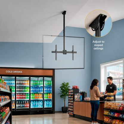 Mount-It! Ceiling TV Mount for 32-75 Inch TVs, Telescoping Pole 41.7-61.7 in, Tilt Swivel 360, VESA 600x400, 110 lb Capacity, Alloy Steel (MI-509L), Black - color: Black, size: 5 Feet