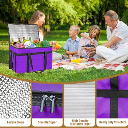 PEASUG Insulated Food Delivery Bag, XXXL Catering Bag for Keep Food Warming - color: Purple, size: XXX-Large