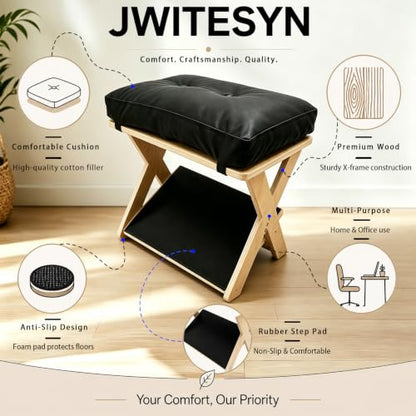 Foot Rest Under Desk, Ergonomic Wooden Desk Foot Rest - color: Natural Wood
