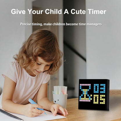 16x16 Programmable LED Pixel Screen, Digital Alarm Clock Matrix Panel, Pixel Light Art Display with APP Control, DIY Graffiti Animation Message Board Gift for Gamers Men&Women, Him/Her, Boys & Girls - size: 16*16