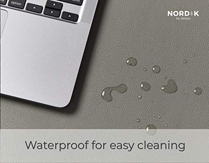 Nordik Leather Desk Mat - Alaskan Gray - Large Leather Desk Pad 35x17 in - color: Alaskan Gray