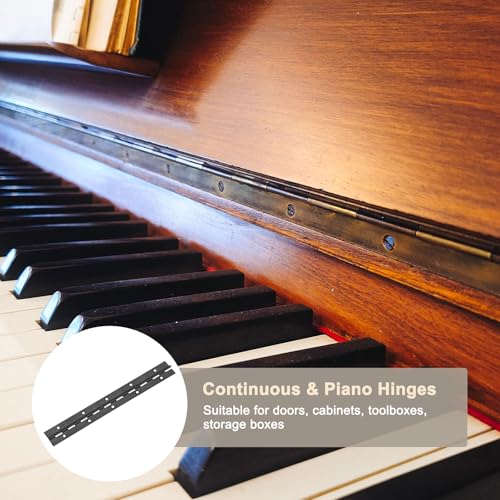 M METERXITY 2Pcs Piano Hinges 10", 1.2x0.04 Open Width Thick, Black - color: Black, size: 10x1.2x0.04"
