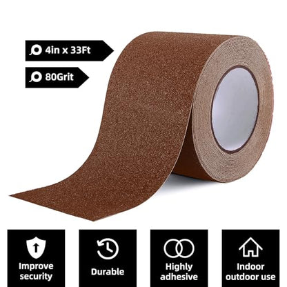 Reniteco 4" x33Ft Anti Slip Tape Coffee Heavy Duty Grip 1PC - color: 02-Coffee, size: 4in x 33Ft