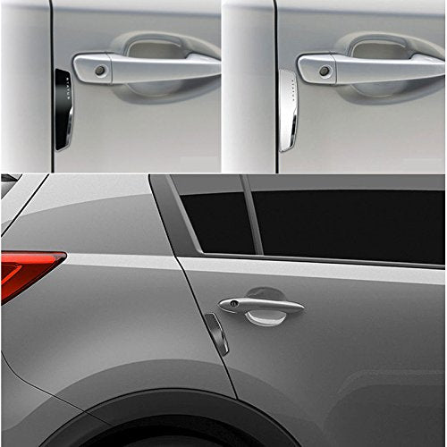 4 Pcs Status High Glossy Slim Door Edge Guards Bumper Protector Trim Guard Sticker Molding Black Color for Motors Auto Vehicle