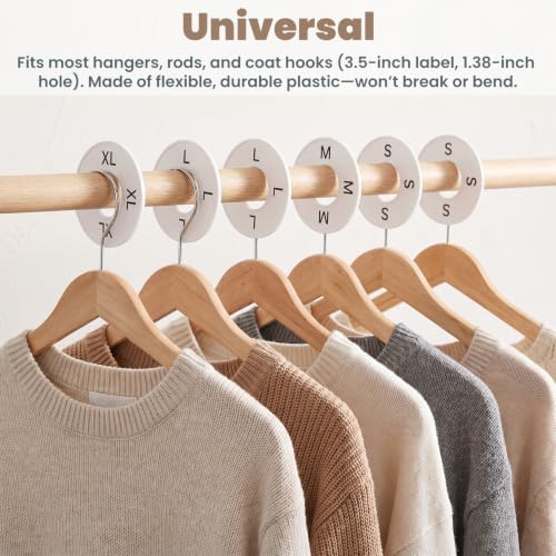 24 Pcs Size Clothing Rack Dividers, Plastic Size Markers for Clothing Racks