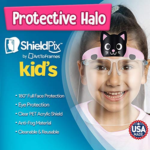 ArtToFrames Protective Face Shield 5 Pack, Kids Bunny Design, Fully Transparent Face and Eye Protection from Droplets and Saliva. Comes Assembled. - color: Bunny, size: 5 Pack