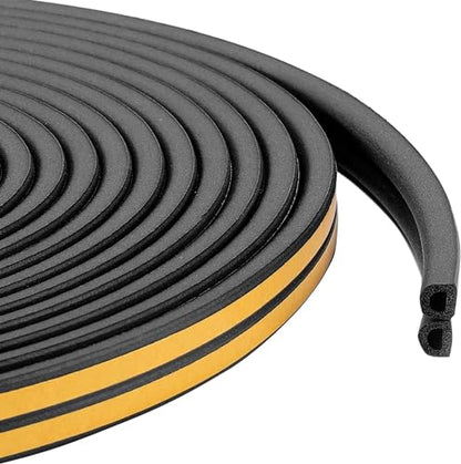 Weather Stripping Door Seal Strip, 32.8Ft Windows Insulation Tape, Black - color: Black, size: 32.8Ft